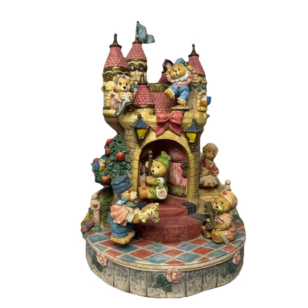 BOYD'S Musical CASTLE Triple ANIMATED Wind-Up Musical Singing WORKS Glued Flag